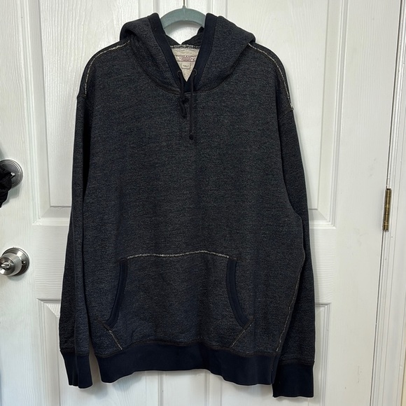 WALLACE & BARNES Fleece Lined Gray Hoodie Size XL drawstring kangaroo pouch - Picture 1 of 13